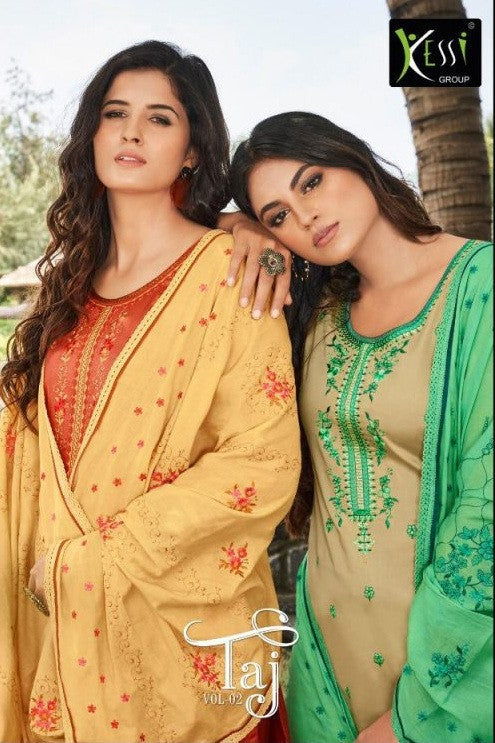 Kessi Taj Vol-2 Jam Silk Embroidery Work Suits Catalog