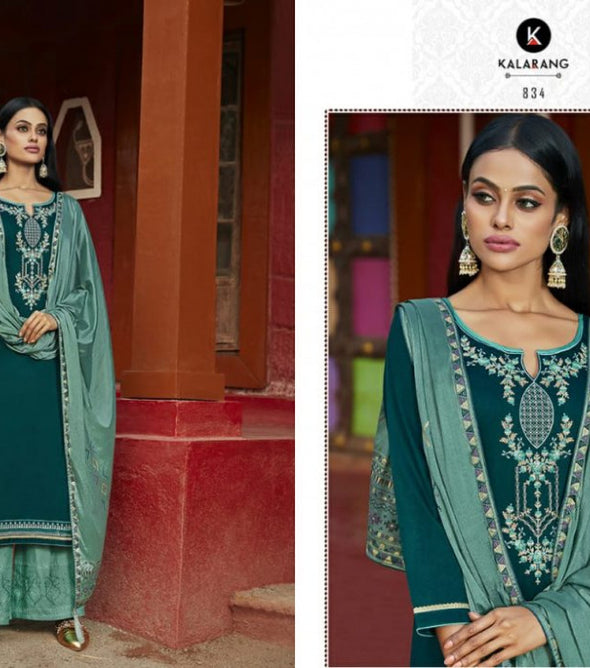 Kessi Kalarang Butterfly Jam Silk Cotton Embroidery Suits Catalog