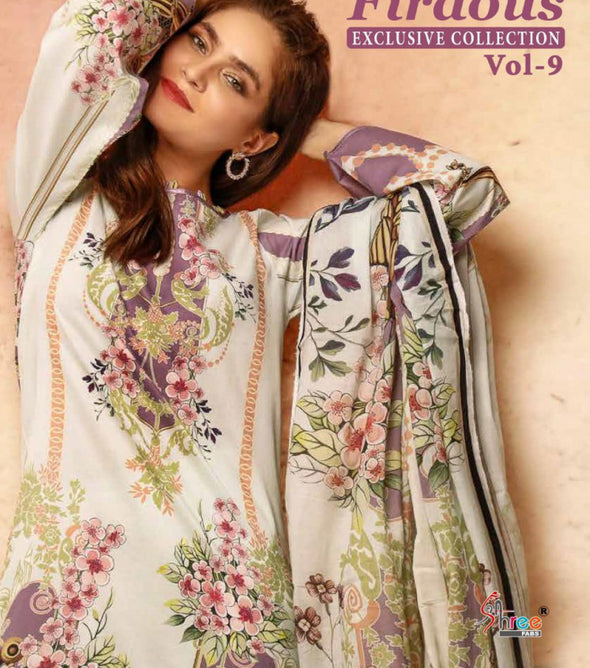 Shree Fabs Firdous Vol-9 Exlusive Collection Pakistani Lawn Suits Catalog Collection