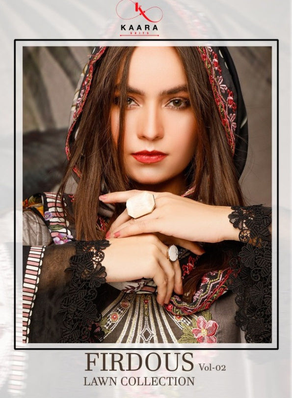 Kaara Suits Firdous Vol-2 Lawn Collection Pakistani Style Suits Catalog