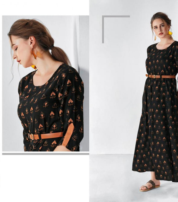 Nitara Blaze Rayon One Piece Gowns With Matching Mask Catalog