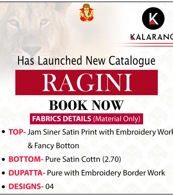 Kessi Kalarang Ragini Jam Silk Straight Pattern Suits Catalog