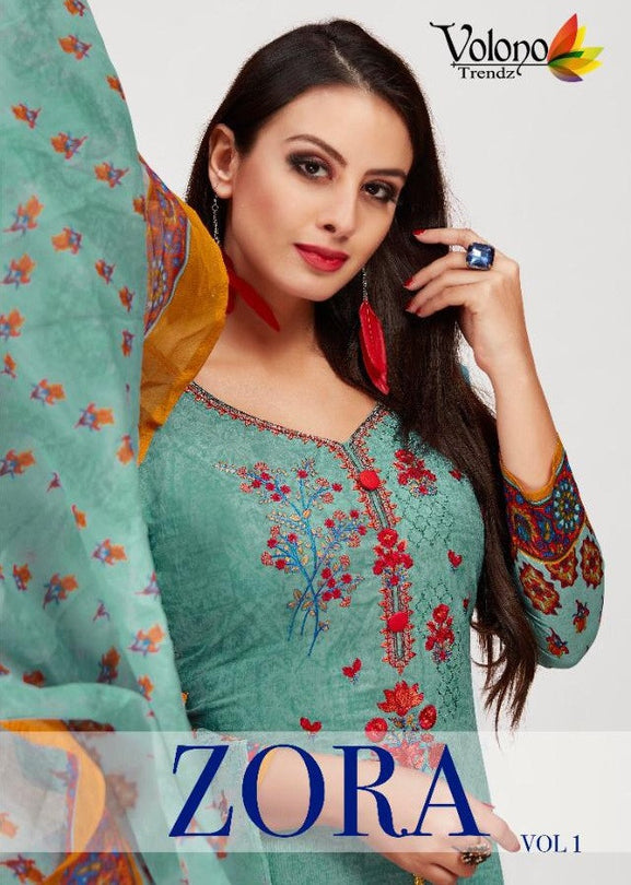 Volono Trendz Zora Vol-1 Cotton With Embroidery Suits Catalog