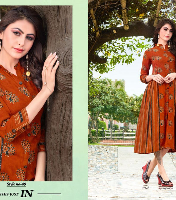 Tm Navlika Vol-2 Rayon Print Attractive Fancy Kurti Catalog Collection