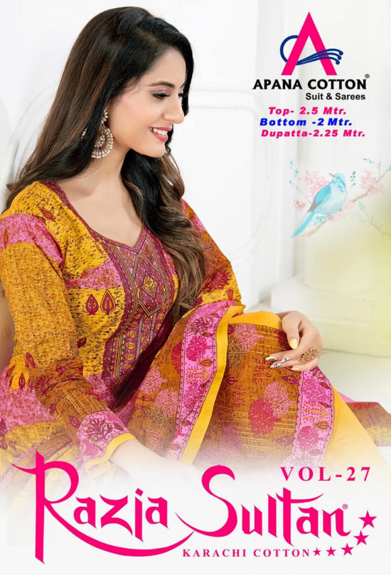 Razia Sultan Vol-27 Karachi Cotton Print Catalog Collection