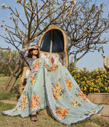 Shangrila Kusum Floral Print Saree Catalog Collection