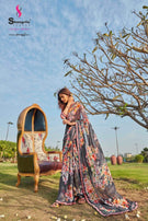 Shangrila Kusum Floral Print Saree Catalog Collection