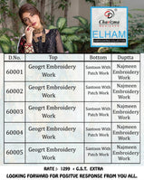 Charizma Designer Elham Pakistani Style Salwar Kameez Catalog