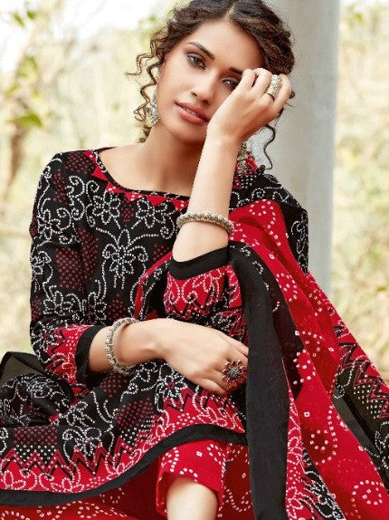 Kia Soft Cotton Bandhej Fancy Print Dress Material Catalog
