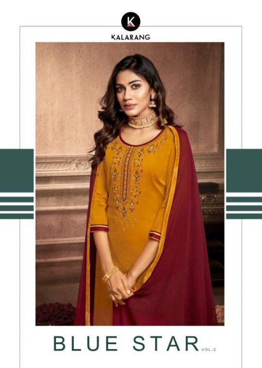 Kalarang Blue Star Vol-2 Jam Silk Cotton Fancy Look Suits Catalog