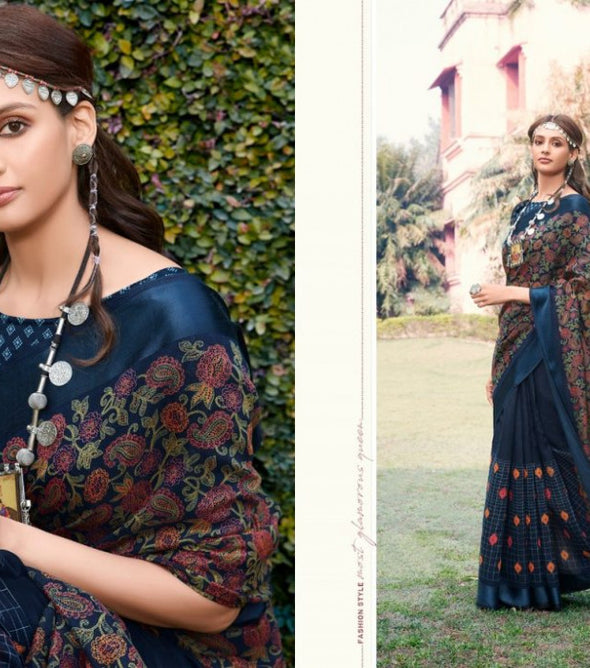 Shangrila Konkona Linen Cotton Saree Catalog Collection