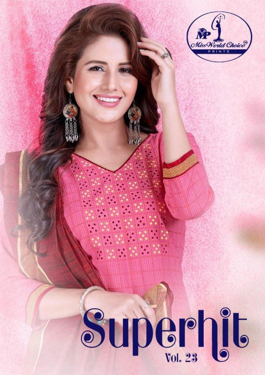 Miss World Choice Superhit Vol-23 Printed Cotton Dress Material Catalog