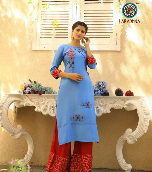 Aradhna Fashion Girl Vol-2 Heavy Rayon Kurti With Plazzo Catalog
