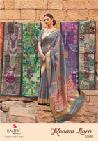 Rajtex Konam Linen Saree Catalog Collection