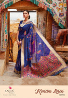 Rajtex Konam Linen Saree Catalog Collection