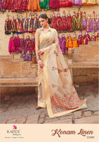 Rajtex Konam Linen Saree Catalog Collection
