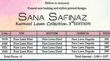 Sana Safinaz Kurnool Lawn Collection 3rd Edition Pure Lawn Suits Catalog