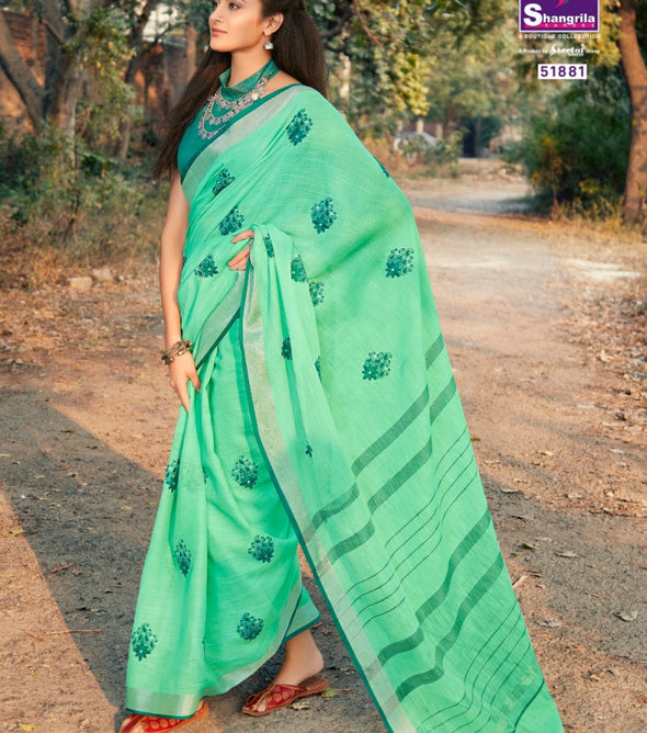 Shangrila Titan Linen Vol-2 Exclusive Range of Saree With Kalamkari Work Catalog