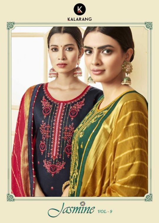Kalarang Jasmine Vol-9 Jam Silk Cotton With Embroidery Work Suits