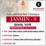 Kalarang Jasmine Vol-9 Jam Silk Cotton With Embroidery Work Suits