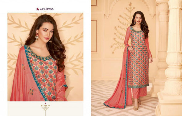 Aashirwad Creation Gulkand Sakhi Straight Salwar Kameez Catalog