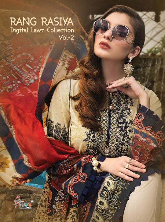 Shree Fabs Rang Rasiya Digital Lawn Collection Vol-2 Pakistani Style Catalog