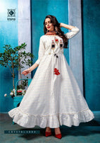 Kiana Crystal Rayon Cotton Gown Type Fancy Kurti Catalog