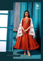 Kiana Crystal Rayon Cotton Gown Type Fancy Kurti Catalog