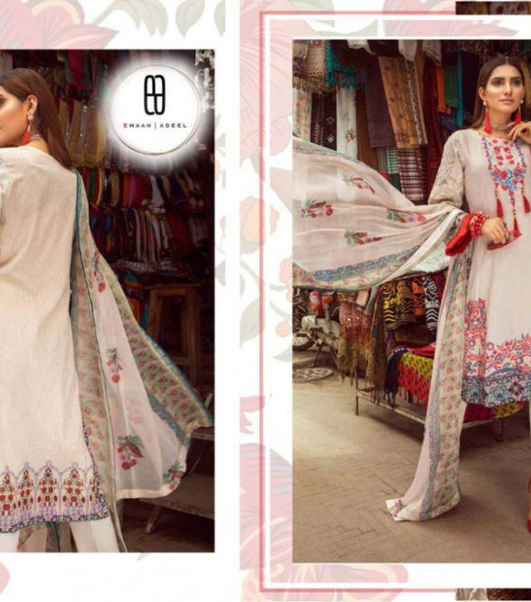 Emaan Adeel Vol-1 Lawn Collection With Mal Mal Dupatta Suits Catalog