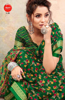 Apple Liva Linen Satin Fabric Saree Catalog Collection