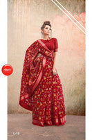 Apple Liva Linen Satin Fabric Saree Catalog Collection