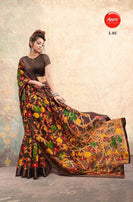 Apple Liva Linen Satin Fabric Saree Catalog Collection