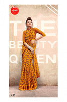 Apple Liva Linen Satin Fabric Saree Catalog Collection