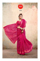 Apple Liva Linen Satin Fabric Saree Catalog Collection