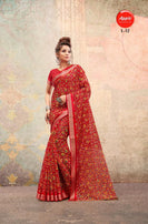 Apple Liva Linen Satin Fabric Saree Catalog Collection