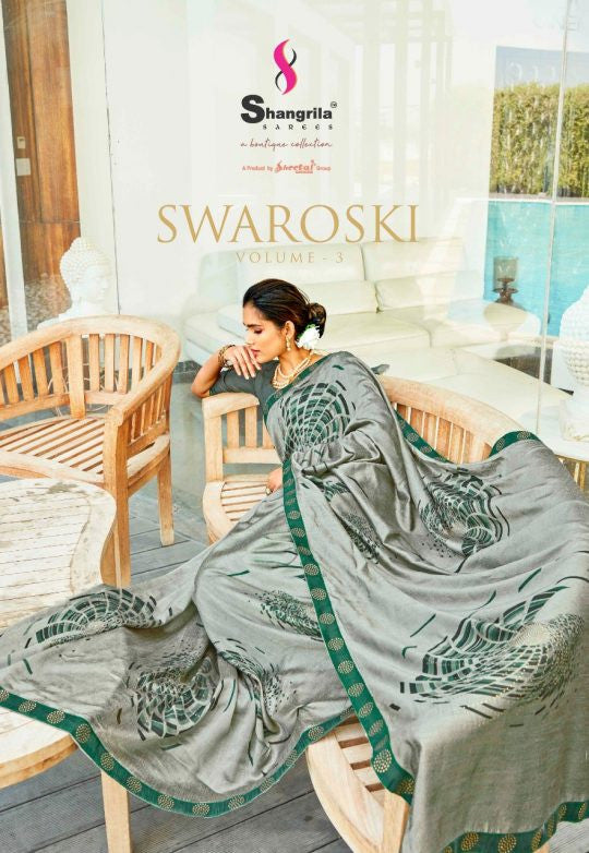 Shangrila Swaroski Vol-3 Heavy Georgette Print With Swaroski Work Saree Catalog