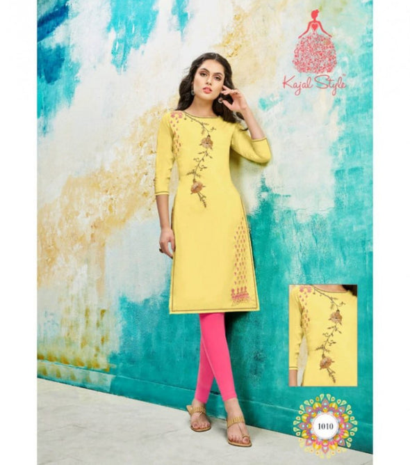 Kajal Style Fashion Saga Vol-1 Maslin With Hand Work Kurti Catalog