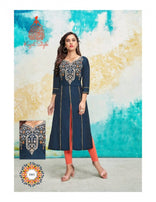 Kajal Style Fashion Saga Vol-1 Maslin With Hand Work Kurti Catalog