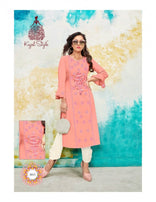 Kajal Style Fashion Saga Vol-1 Maslin With Hand Work Kurti Catalog