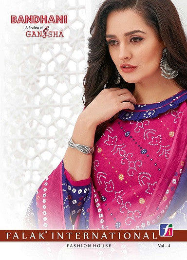 Ganesha Bandhani Vol-4 Bandhani Print Cotton Suits Catalog