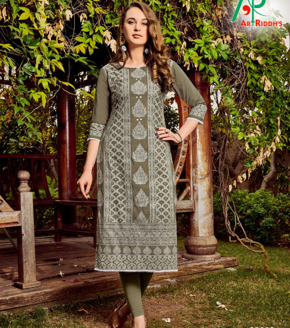 Artriddhas all Culture Rayon Kurti With Mask Catalog Collection
