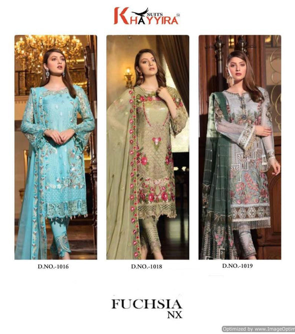 Khayyira Suits Fuchsia Nx Pakistani Style Suits Catalog