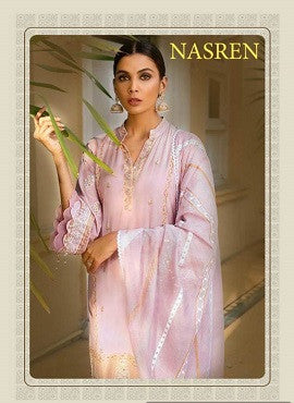 Kaara Suits Nasren Pure Cotton With Heavy Embroidery Work Suits Catalog