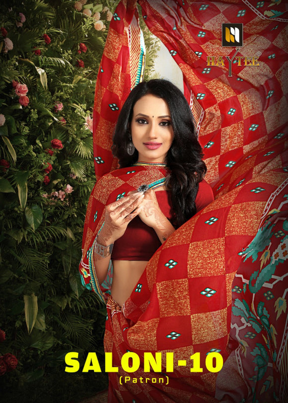 Haytee Saloni Vol-10 Rennial Printed Running Wear Saree Catalog