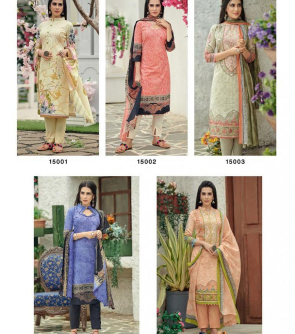 Ishaal Prints Gulmohar Vol-15 Pure Lawn Cotton Suits Catalog
