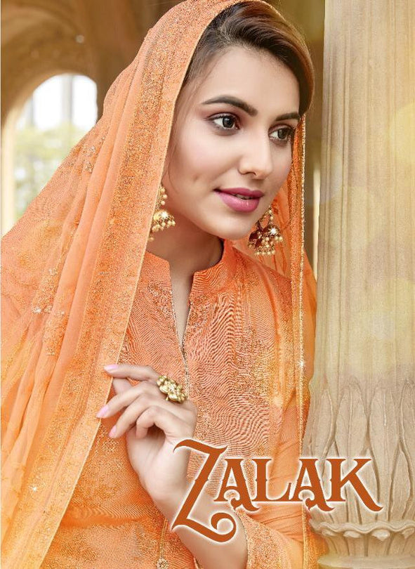 Kala Fashion Zalak Pure Maslin Dyed With Sequance and Thread Work Suits Catalog