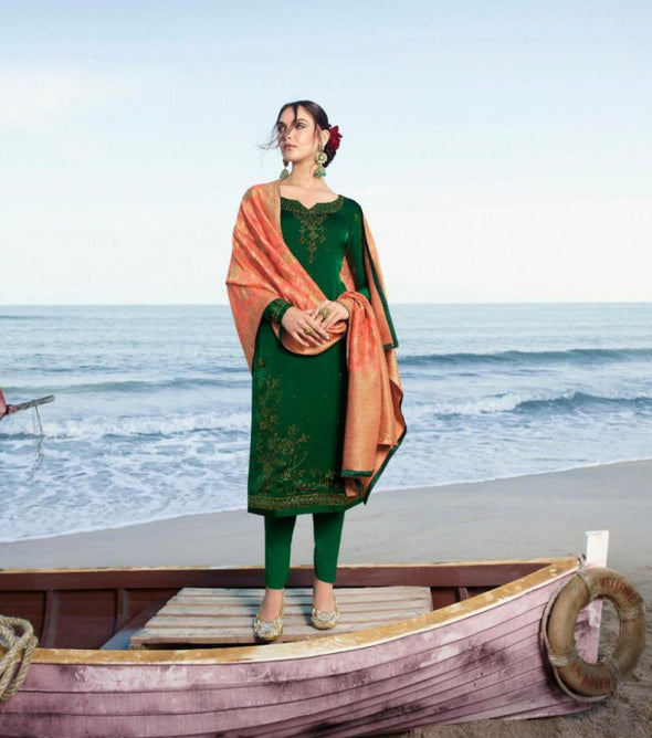 Glossy Simar Solitaire Straight Georgette Salwar Kameez Catalog