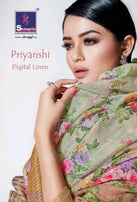 Shangrila Priyanshi Digital Linen Saree Catalog Collection