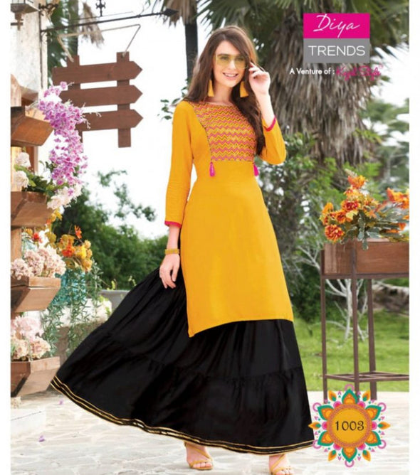 Diya Trendz Fashion Era Vol-1 Kurti With Plazzo Sharara and Skirt Catalog