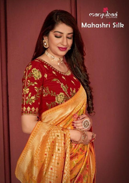 Manjubaa Mahahri Silk Saree Catalog Collection